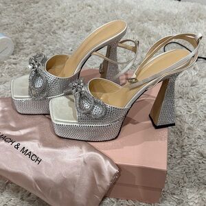 Mach & Mach Rhinestone Platform Heels